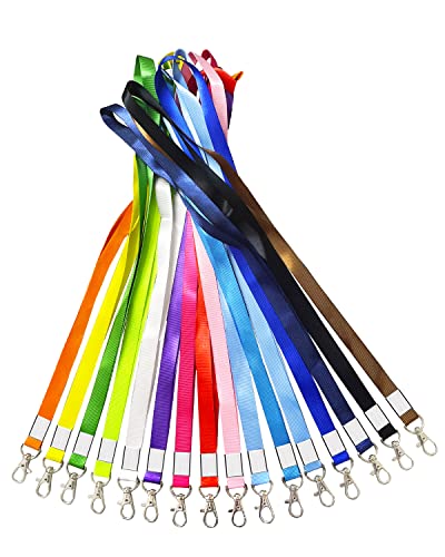 16PZ Lanyard Cinta Cordón Multicolour 43cm Correa de Cuello para llaves Cordón para el Cuello Nylon con Cierre Hebilla Desmontable para Oficina Exposición Negocios Tarjeta llaves Tarjeta de Visita Cover