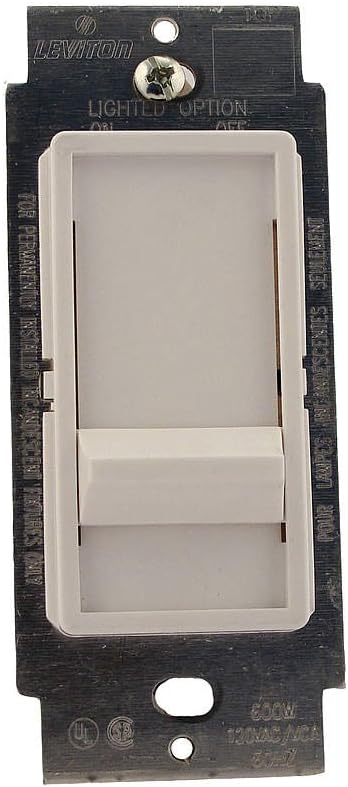 Leviton 6668-1W SureSlide 500W Dimmer for Mark 10 Powerline, 350W Philips Marathon or dimmable CFL, Single Pole, White