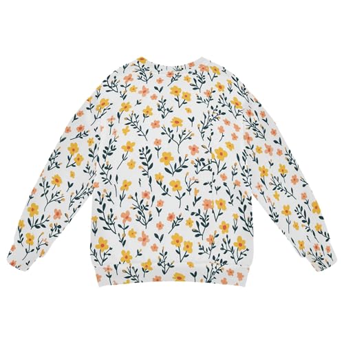 JUNZAN Flowers Daffodil Snapdragon Peonies White Little Boys Hooded Sweatshirt Crewneck Hoodies for Girls Camping 4T2