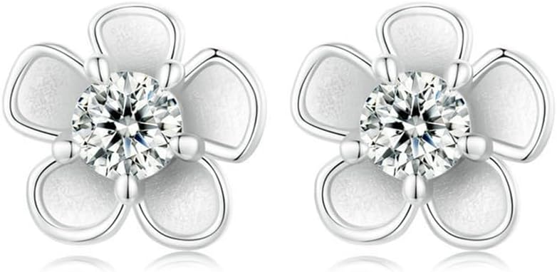 S925 Sterling Silver Floral Stud Earrings for Women Screw Back, D-color VVSI Diamond Studs, Hypoallergenic Anniversary Celebrations & Special Occasions, Ideal for Wedding