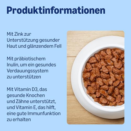 by Amazon Komplettnahrung für erwachsene Hunde, Fleischauswahl in Gelee, 1,2 kg (12 Packungen à 100g)
