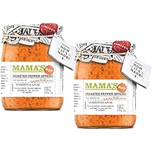Mamas Home style Roasted Pepper Red Ajvar Spread, Two 19 oz. Jars Hot