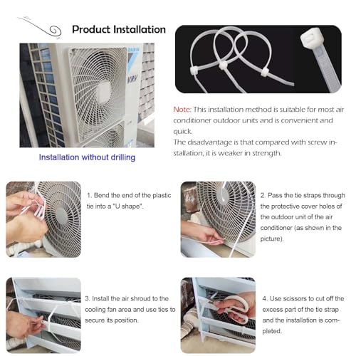 Rejilla de metal para bomba de calor de 50 x 50 cm y cubierta de compresor de CA exterior ajustable 6