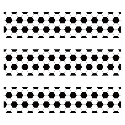3 Bordes Comestibles para Tartas con Temática de Fútbol, Papel Arroz Glutinoso con Estampado Fútbol Decoraciones Tartas Cumpleaños Suministros para Decoración Fiestas de Cumpleaños