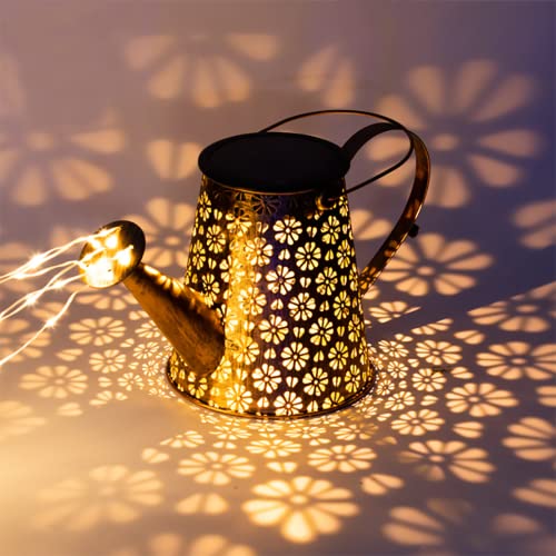 Outdoor Solar Watering Can with Lights Garden Decor Solar Powered Waterproof LED Decorative Retro