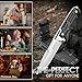 Dragon Creek Fixed Blade Knife - Outdoor Survival Knife for Camping Hiking Birthday Gift Men White