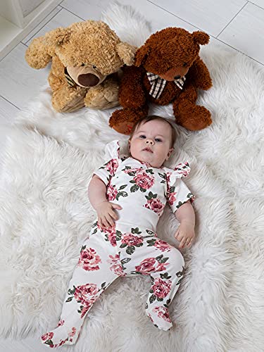 Newborn Baby Girl Clothes, Sets for gift 3 Pieces: Body Long + Short Sleeves + Feeted Pants Outfits Infant Girl EU Prod Floral designs 0-6 Months - Image 3