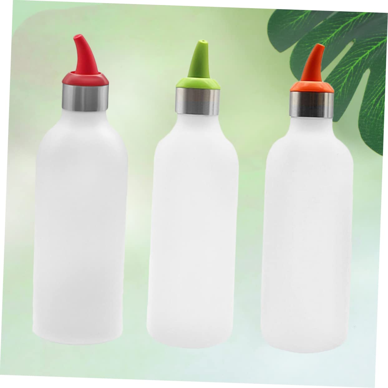 LALADEFIEE 3pcs Sauce Squeeze Bottle Flexible Ketchup Salad Dressing Container for Condiments Random Colors for Storage and Easy Dispensing Random Color