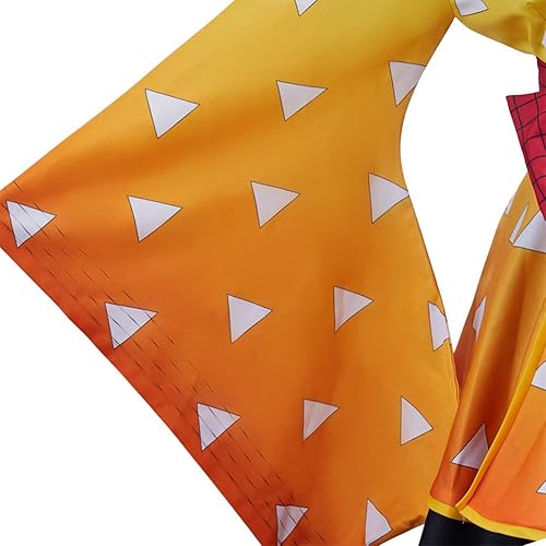 Miniatura 4 de Vestido cosplay Agatsuma - Conjunto completo de vestido kimono Tanjirou Rengoku para Halloween