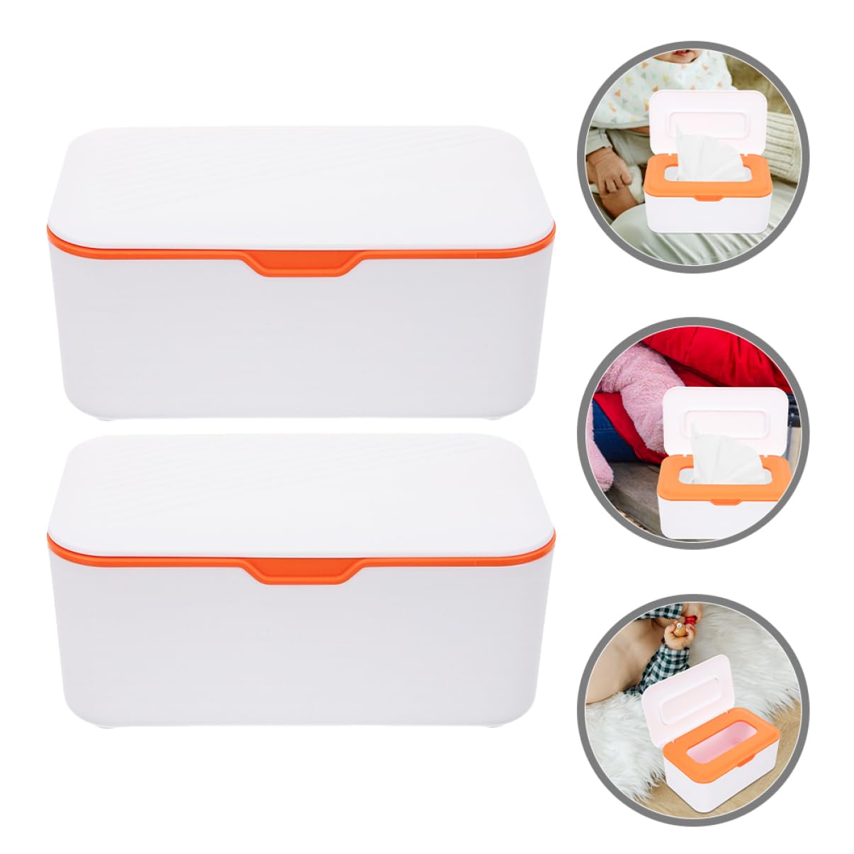 CONGARTENO 2pcs Box Diaper Wipes Dispenser Rectangle Tissue Box Cover Napkin Storage Luxury Bathroom Accessory