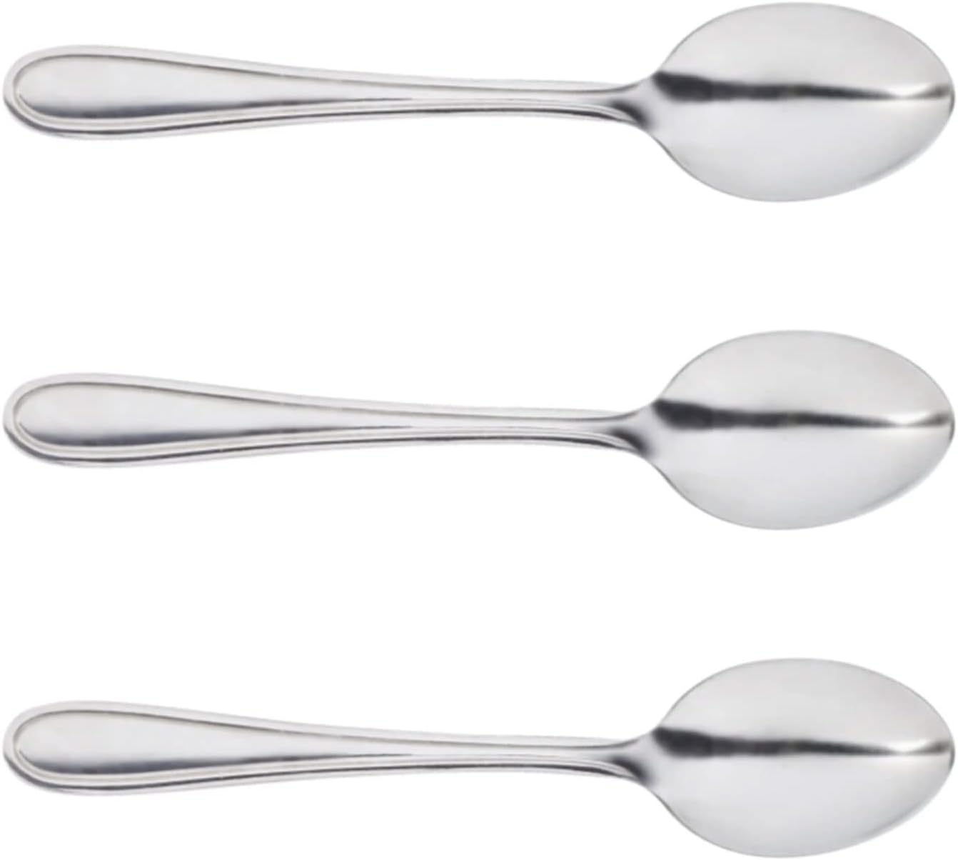 Tradineur Set of 3 Stainless Steel Soup Spoons, Classic