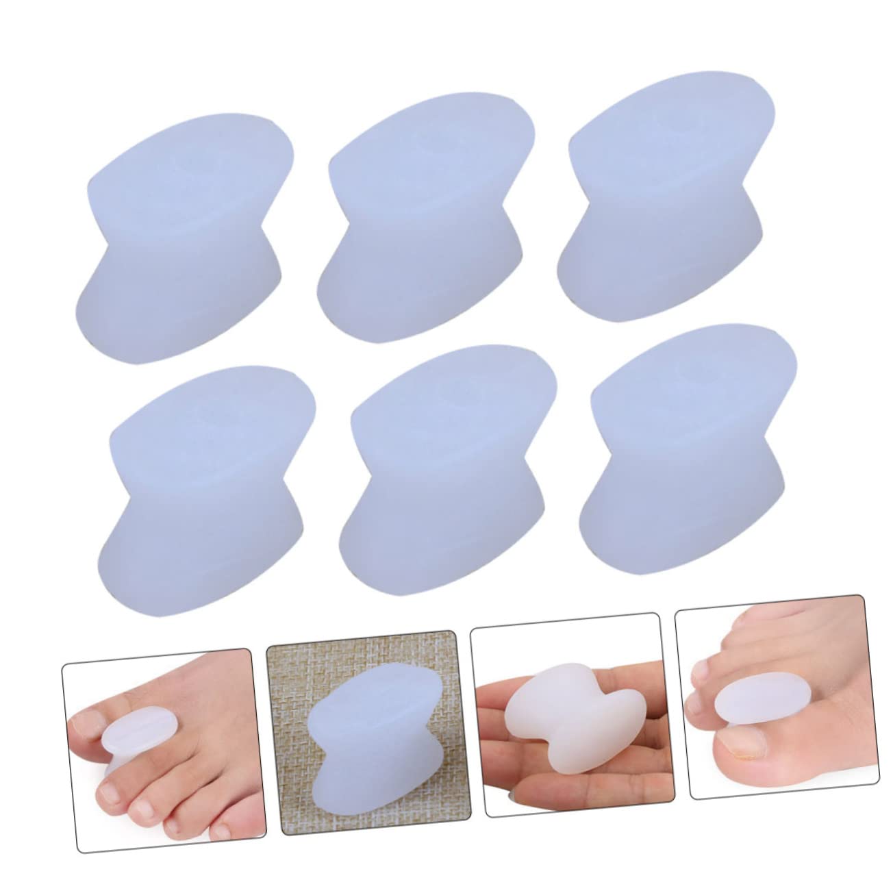 8pcs Hallux Corrector Toe Separator Soft Orthotic Spacers for Bunions Overlapping Toes and Foot Comfortable Fits Shoes for Recovery and Pedicure