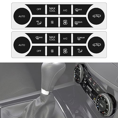 Image of 2 Packs Car AC Button Stickers Fit for 2008-2014 Mercedes Benz W204 C250 C350 E-Class ML GL GLK Air Conditioner Switch Decals