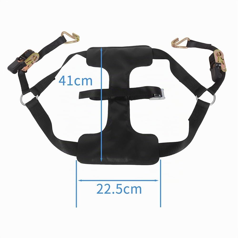 MOTO4U Sangle d'arrimage universelle pour moto avec tendeur de ceinture - Sangle d'arrimage pour roue arrière de moto en noir