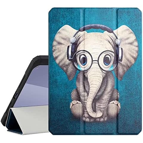 MOKASE Case for iPad Mini 6 2021 - [Built-in Pencil Holder] Tri-Fold Stand Cover with Clear Transparent Back Shell, Auto Wake/Sleep Case for iPad Mini 6th Generation 8.3 Inch, Elephant Cover