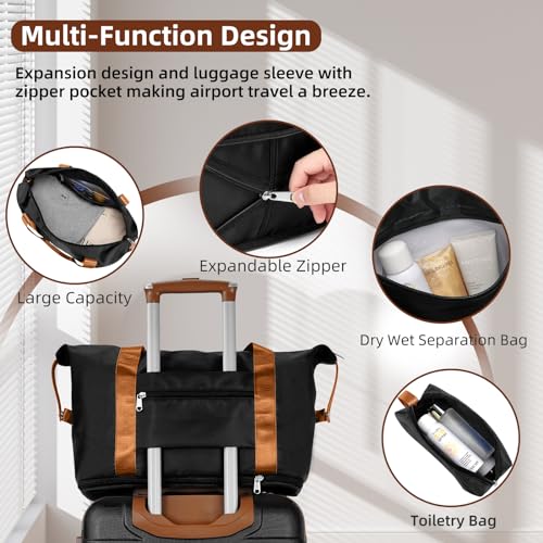 Image of LARVENDER Luggage Sets 6 Piece, Expandable Hardside Carry on Suitcase Set with Spinner Wheels, Lightweight Rolling Luggage Sets for Women with TSA Lock, Black