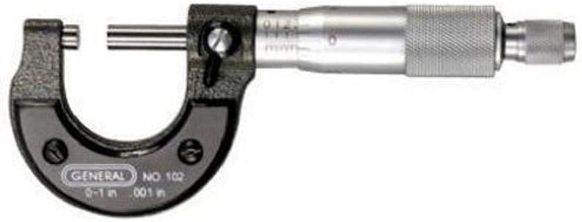 General Tools 102 0-Inch to 1-Inch .001-Inch Graduation Micrometer