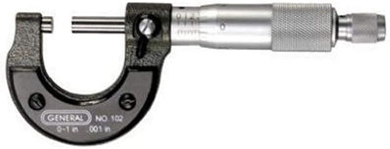 General Tools 102 Micrómetro de graduación de 0 pulgadas a 1 pulgada 0,001 pulgadas