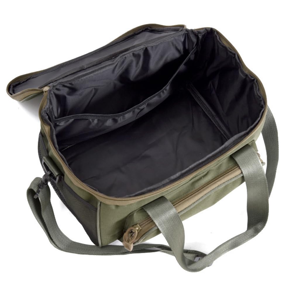 à Dos de Rangement imperméable pour matériel de pêche Multifonction en Tissu Oxford avec bandoulière et Porte-Bouteille d'eau Vert armée 37 x 25 x 25 cm