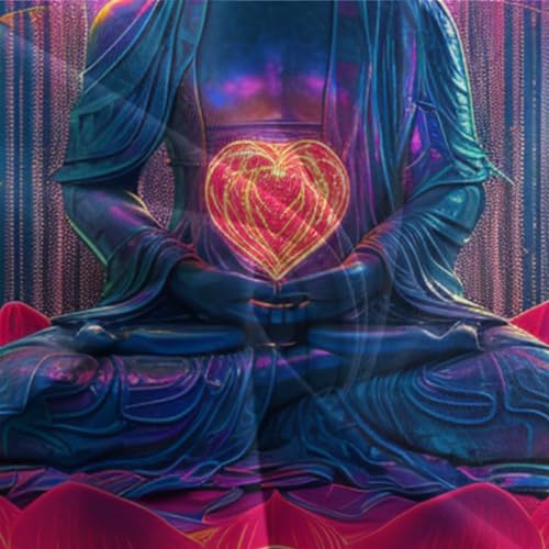 Housse de couette Bouddha 3D 135x200 parure de lit zen en microfibre