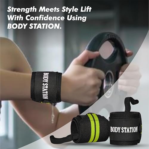 Image of Pro Weightlifting Wrist Wraps with Thumb Loop | Adjustable Gym Wrist Support for Men & Women - Powerlifting, Crossfit, Strength Training & Pain Relief