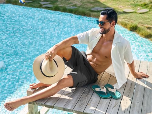 INCERUN Mens Swim Trunks Bathing Suit Men Swimsuit Quick Dry Board Shorts with Compression Liner Swimwear 2 in 1 Swimming Shorts Drawstring Shorts with Pockets Dark Gray X-Large — view 4