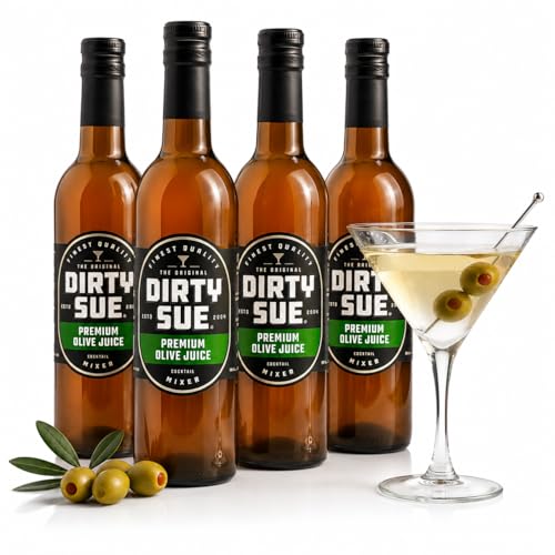Dirty Sue - The Original Premium Olive Juice, 12.69 oz Glass Bottles (12.69 Oz (Pack of 4))