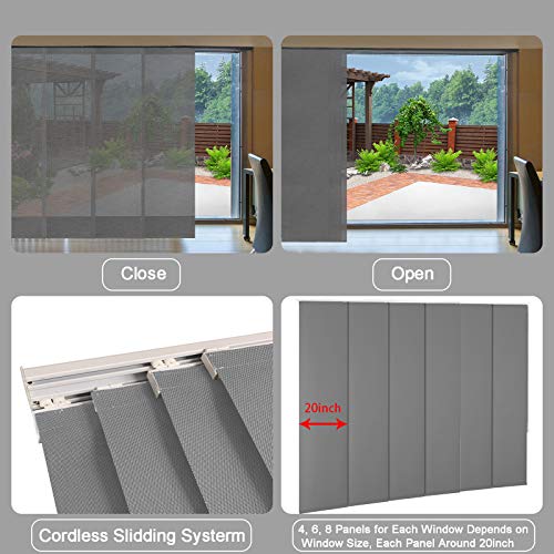 Letau Sliding Panels Track Blinds, Upgrade Light Filtering Uv Protection, Flame Retardant, Water Proof Vertical Blinds For Large Windows, Sliding Doors, Open Spaces And Room Dividers, Light Brown #TOP2