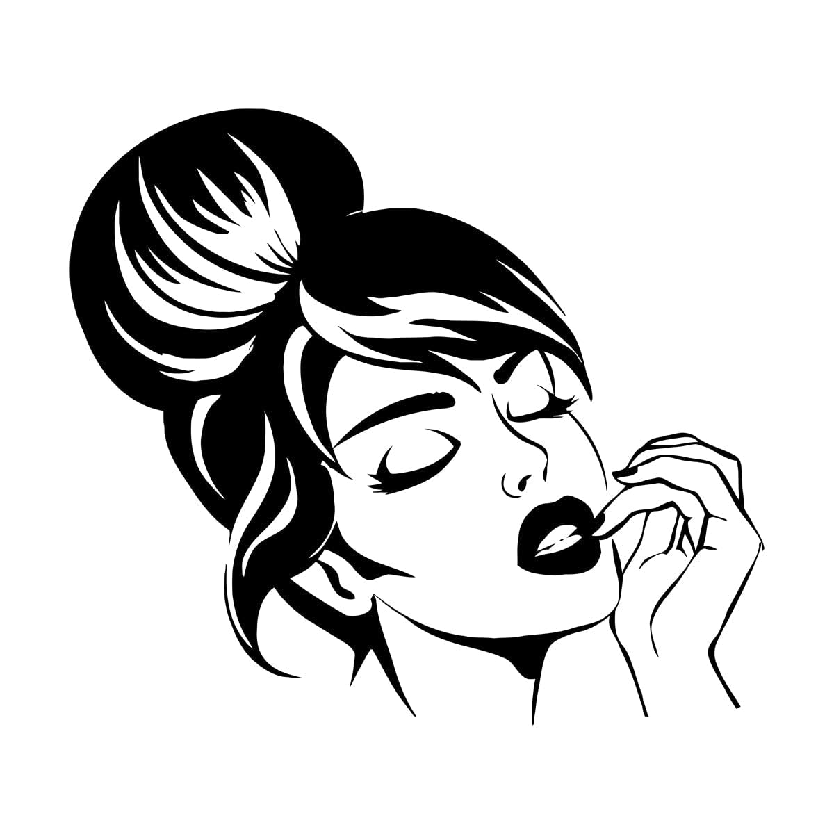 Avatar Girl Wall Decal Beautiful Girl Face Wall Sticker Home Bedroom Decoration Hairstyle Makeup Wall Mural Hair Decor Small - 24x42cm โ image 1