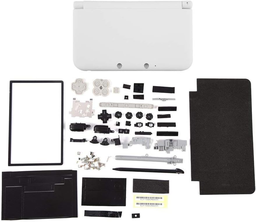 New Full Housing Case Cover Shell with Buttons Replacement Parts for 3DS XL / 3DS LL Game Console-White.