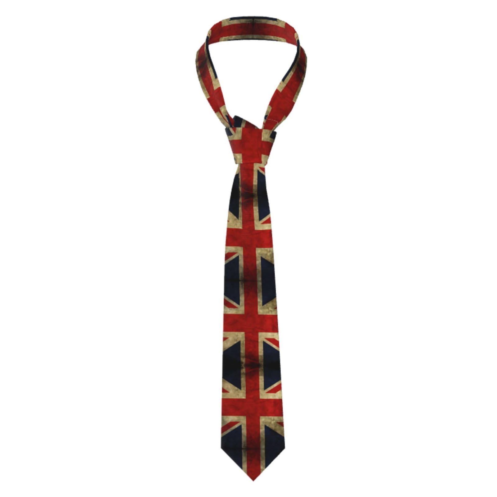 QAZWZML British Flag Stylish patterned tie, men's suit tie, suitable for parties, business, banquets or everyday wear.