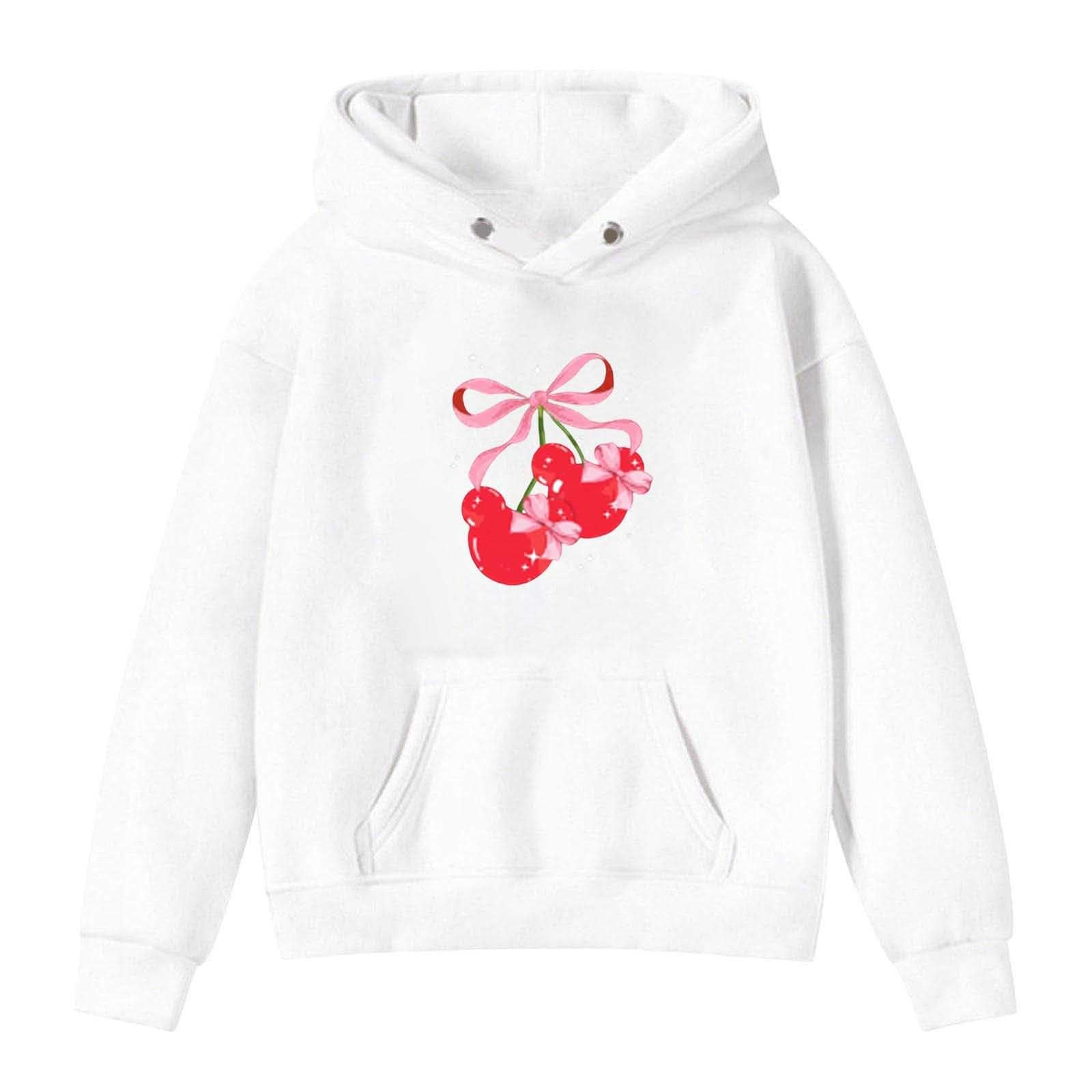 Graphic Hoodies for Girls UK Bow Print Fall Clothes Oversized
