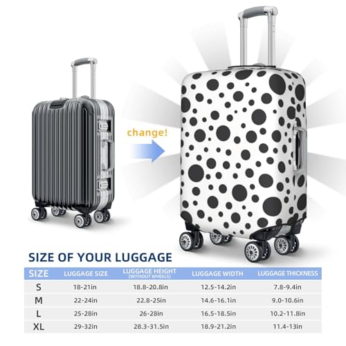 Abstract black Polka dots Travel Luggage Covers - Elasticity Suitcase Covers Protector for Luggage 18-32 Inch2