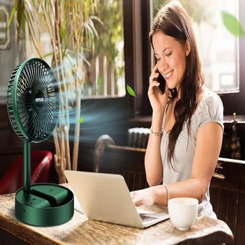 Letour Ventilador De Pie, Ventilador Portatil Silencioso Plegable Usb Recargable 3 Velocidades Ventiladors Mesa Para Dormitorio Oficina