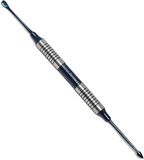 Professional Dental Periosteal Elevator, Stainless Steel with Blue Titanium Coated Tips (Busar)