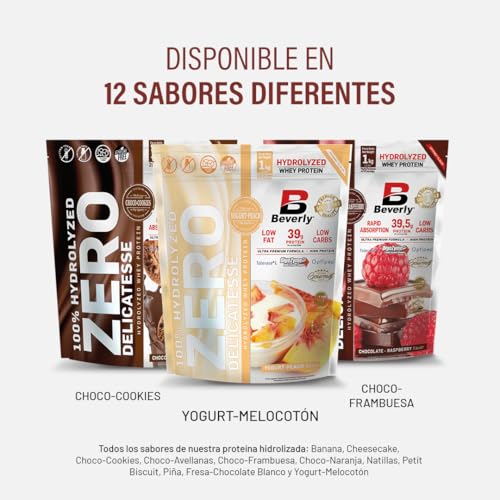 Beverly-ZERO-DELICATESSE-1-Kg-Proteina-Hidrolizada-Whey-85-Con-Digezyme-y-Tolerase-Mezclador-Gratis-Masa-muscular-y-fuerza-CHOCOLATE-FRAMBUESA