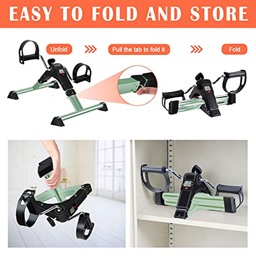 GOREDI-Pedal-Exerciser-Fitness-Folding-Exerciser-Peddler-for-Arm-Leg-Workout-Upper-Lower-Under-Desk-Bike-with-Electronic-Display