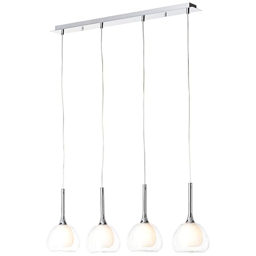 Brilliant BRILLIANT lamp Hadan hanglamp 4-lichts chroom/wit-transparant | 4x D45, E14, 40W, geschikt voor vallampen (niet inbegrepen) | Schaal A ++ tot E | In hoogte verstelbaar/kabel inkortbaar photo 3