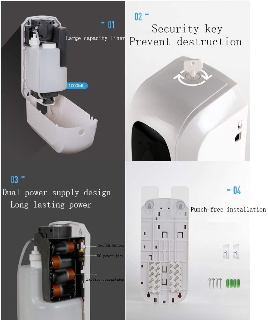 Automatyczny dozownik mydła do mydła domowy Dozownik mydła do mydła 100 0ml. Dozownik mydła dezynfekującego o dużej pojemności