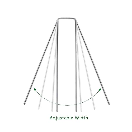 Miniatura 3 de Grapas de jardín galvanizadas, 6 pulgadas, calibre 11, tipo U, grapas de césped para césped artificial, estacas de césped a prueba de óxido, estacas