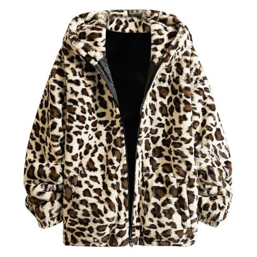 Manteau léopard chaud contre le froid de l'automne hiver