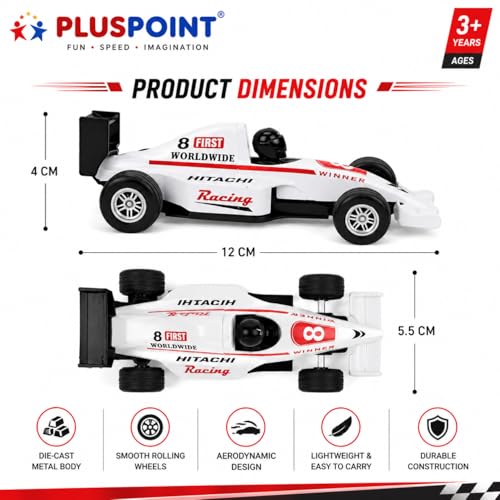 Image of PLUSPOINT F1 Racing Diecast Metal Mini Cars for Kids Formula 1 High-Speed Racing Car Model Pullback Vehicles Collectible Car Toys for Boys Age 3 Years & Up