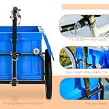 HOMCOM Bike Trailer, Bicycle Cargo Trailer Wagon Cart with 65L Foldable Storage Box, Pneumatic Tyres and Safe Reflectors, Max Load 40KG, Blue - Image 8