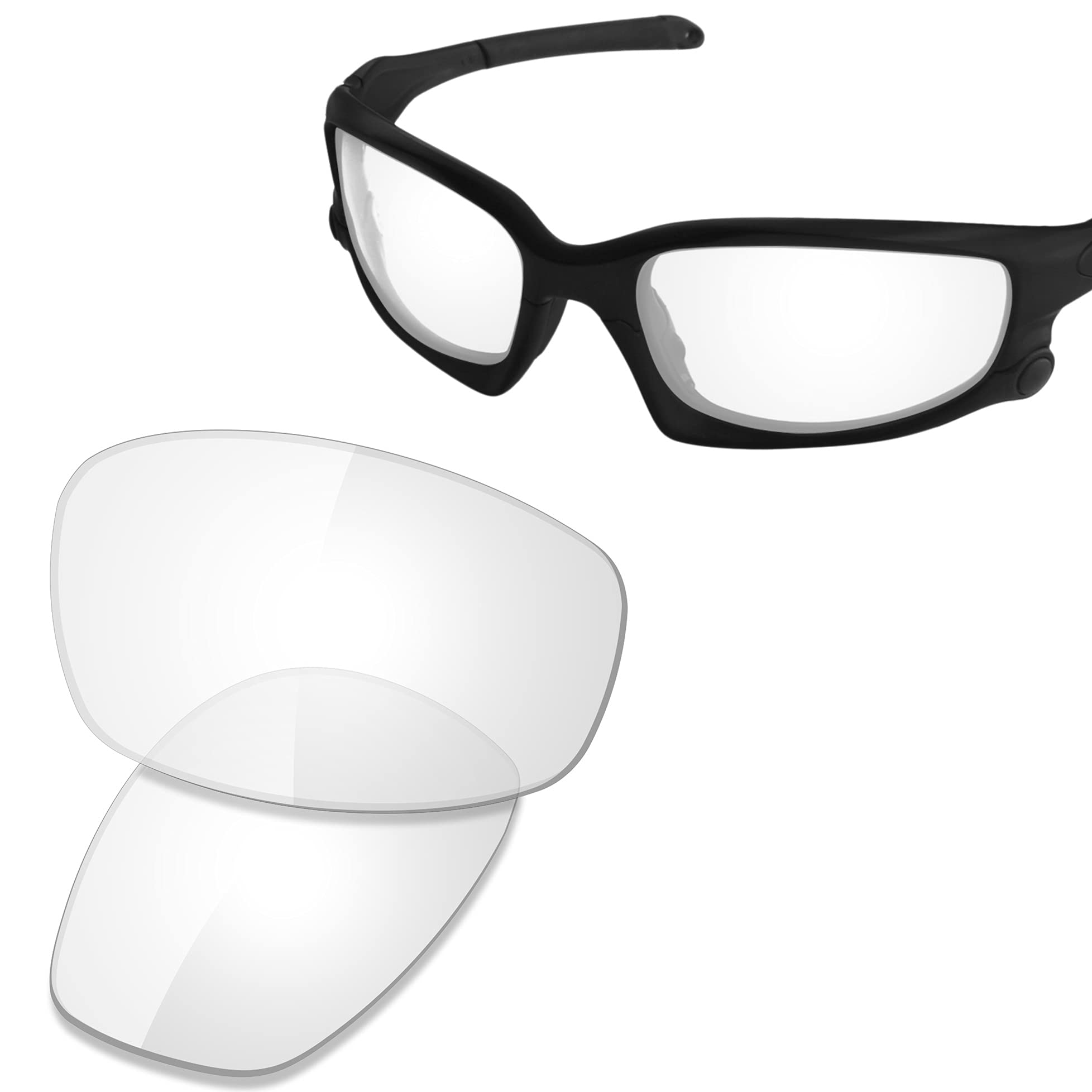 SAUCER Premium Replacement Lenses & Rubber Kits for Oakley Split Jacket OO9099 | Split Jacket Low Bridge Fit Sunglasses High Defense - HD Clear