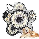 HUSOUE Schnüffelteppich Hund, 60 x 60 cm Schnüffelmatte Hund Futterschnüffel-Futtermatte Waschbare Welpen Trainingsmatte zum Schnüffeln und Fressen Geruchstraining, Grau