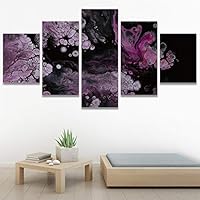 SIGNWIN 5 Panel Canvas Wall Art Modern Art 3D Abstract Abstract Brushstroke Contemporary Digital Art Fun Multicolor for Home Decorations Ready to Hang - 60