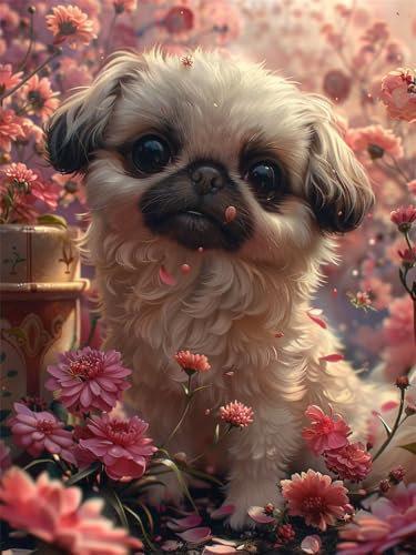 Broderie Diamant Point de Croix Chien 5D - Grand Format 70x95 cm Peinture Diamant DIY