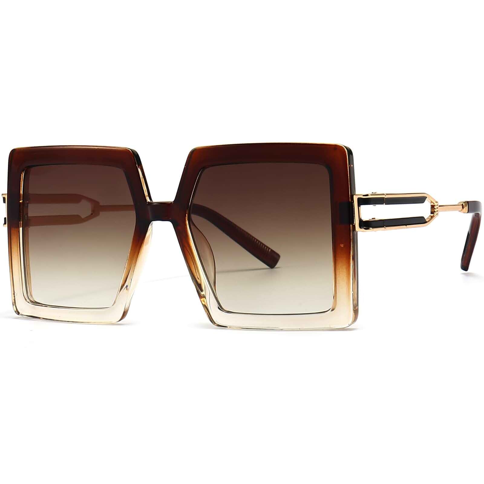 AIEYEZO Oversized Sunglasses for Women Square Fashion Big Large Frame Sun Glasses UV400 Protection Adult