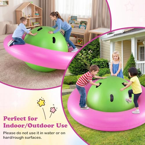 image for Costzon Inflatable Dome Rocker Bouncer, 88'' Kids Rock and Roll Teeter