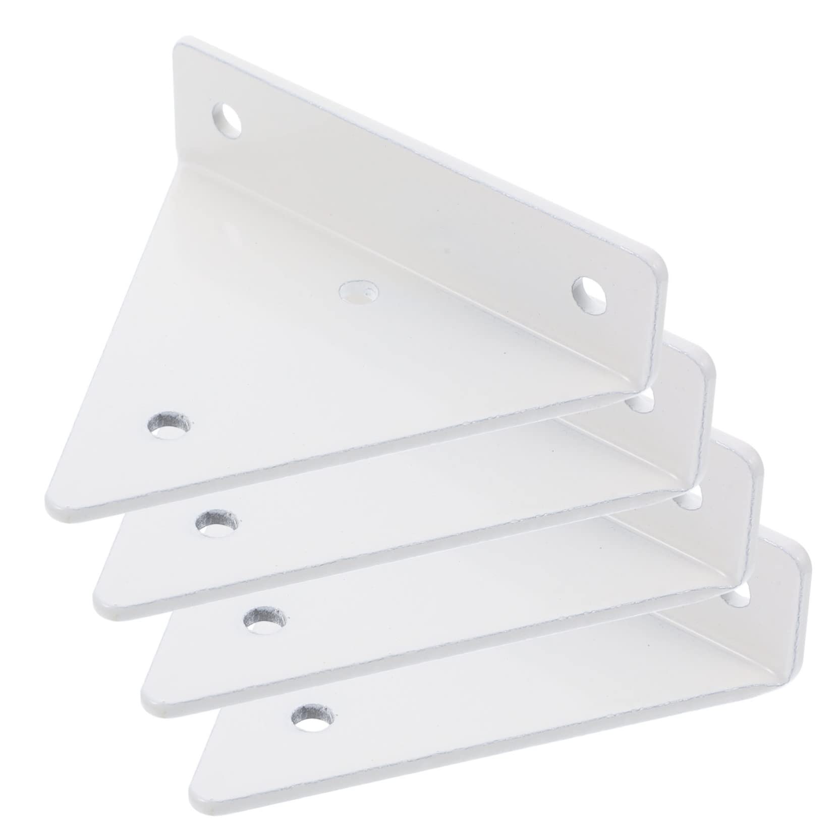 4 Supporti per Mensole da Muro in Ferro, Struttura Triangolare Rinforzata, Portata Elevata, 4 Set per Soggiorno e Camera
